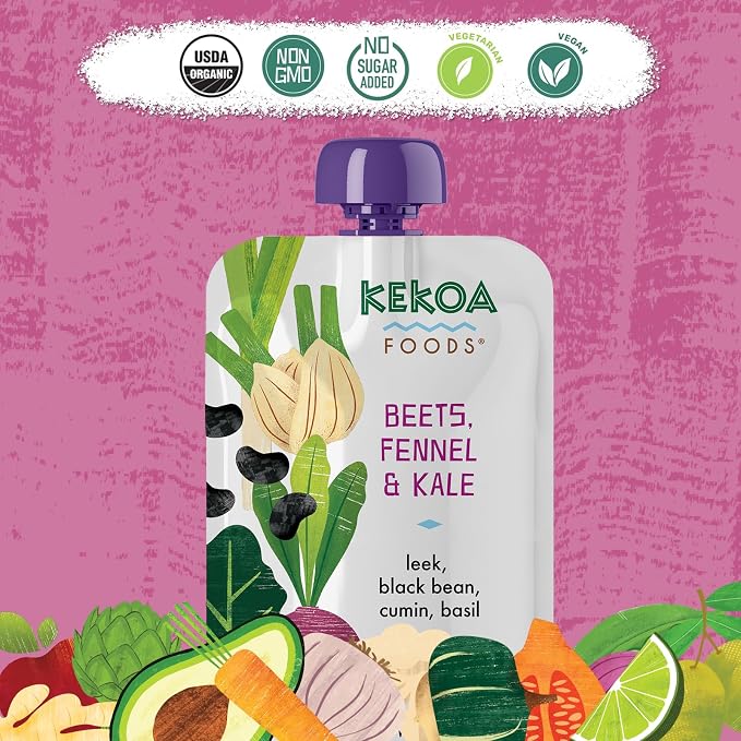 Kekoa Foods Beets, Fennel & Kale Baby Food Purée | 100% USDA Certified-Organic - Image 3