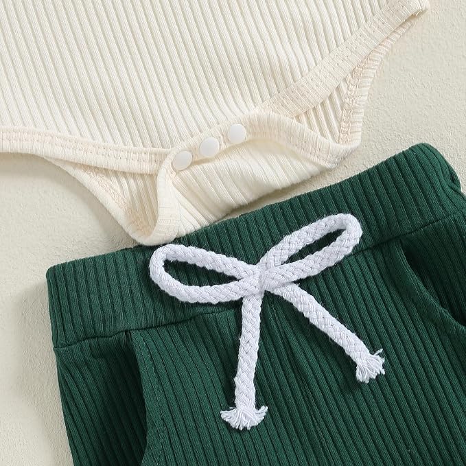 fhutpw Baby Boy Clothes 3 6 12 18 Months Ribbed Knitted Long Sleeve Romper and - Image 6