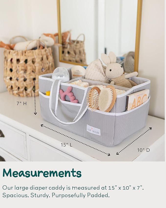 Lily Miles Baby Diaper Caddy Organizer, Baby Shower Basket - Image 4