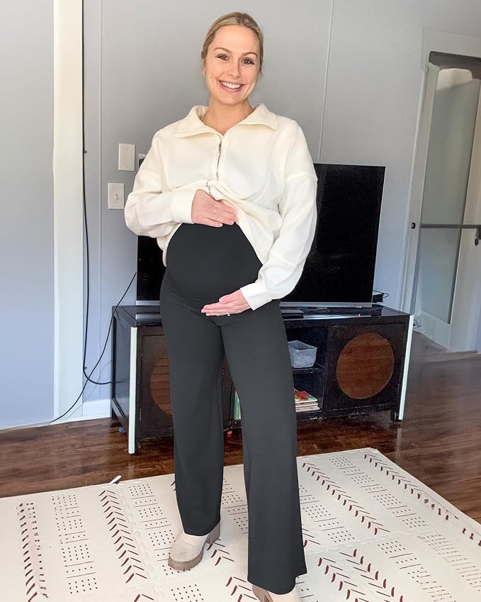 G4Free BareFeel Maternity Dress Yoga Pants Over The Belly Stretchy Work Slack - Image 3