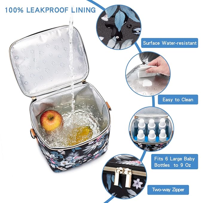 Breastmilk Cooler Bag with Ice Pack Fits 6 Baby Bottles Up to 9 Ounce, Baby - Image 4