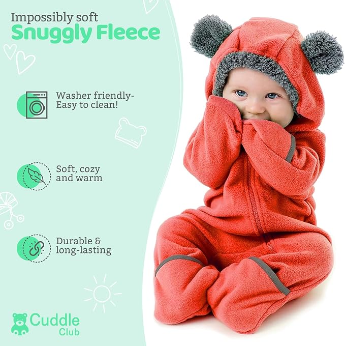 Cuddle Club Fleece Baby Bunting Bodysuit - Image 2
