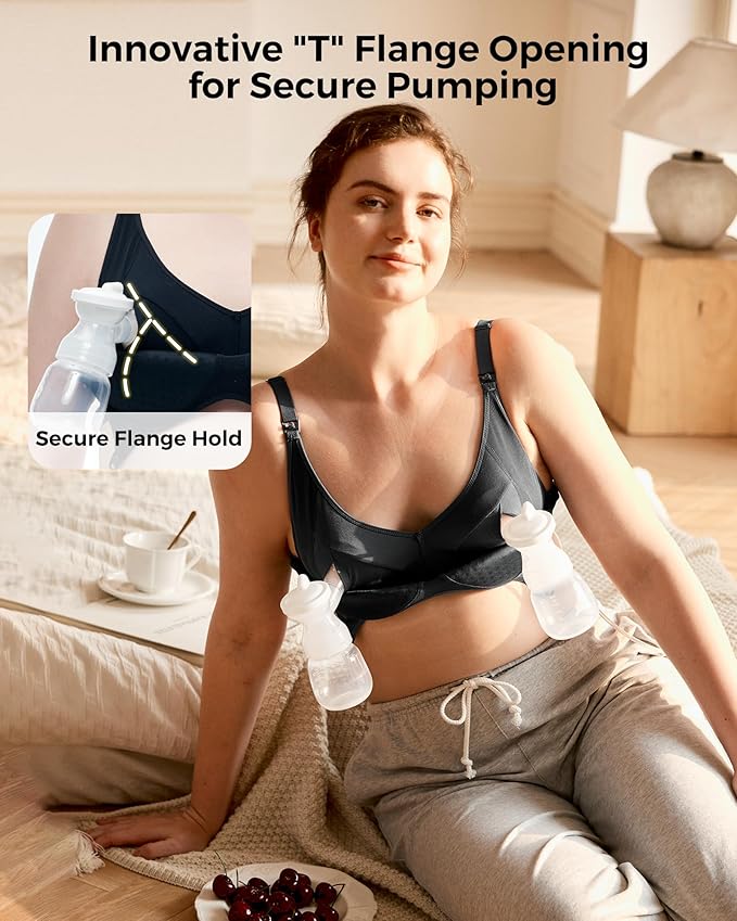 Momcozy Hands-Free Pumping Bra, Wireless & Seamless HF010 Breast Pump Bra - Image 3