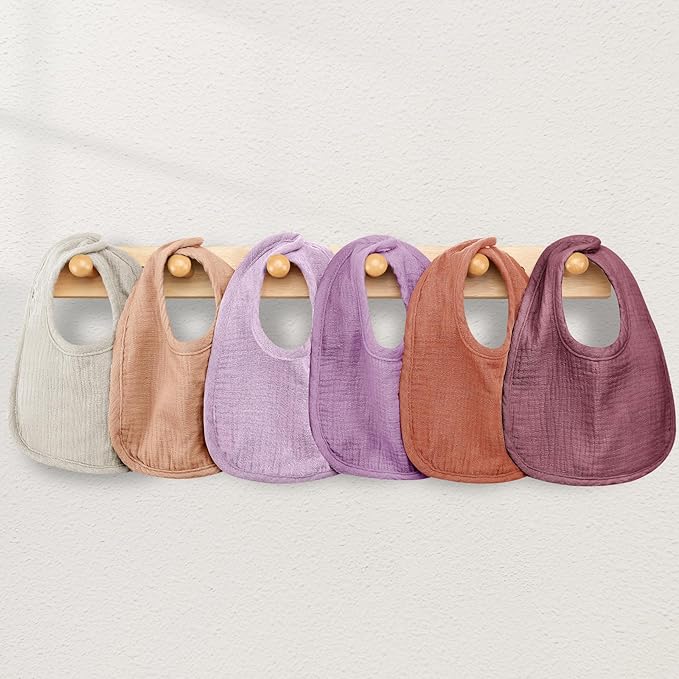 Muslin Baby Bibs for Unisex Boys Girls, Cotton Drool Bibs, Adjustable Newborn - Image 7