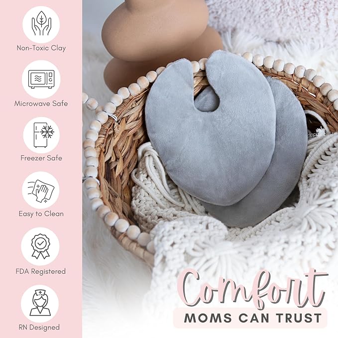Cradle & Grace ClayLuxe Breast Therapy Packs, Natural Clay Hot & Cold Breast - Image 4
