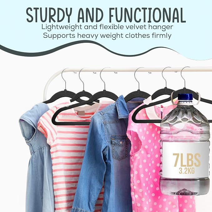 25 Premium Kids Velvet Hangers - Image 7