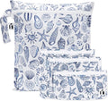 Bumkins Roamio Wet Bag and 3-Pack Clear-Sided Travel Pouches, Waterproof Fabric by Bumkins
