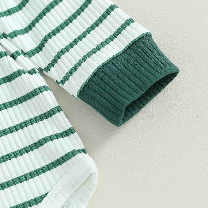 Newborn Baby Boy Girl Clothes Ribbed Knitted Long Sleeve Romper Pants Solid - Image 4