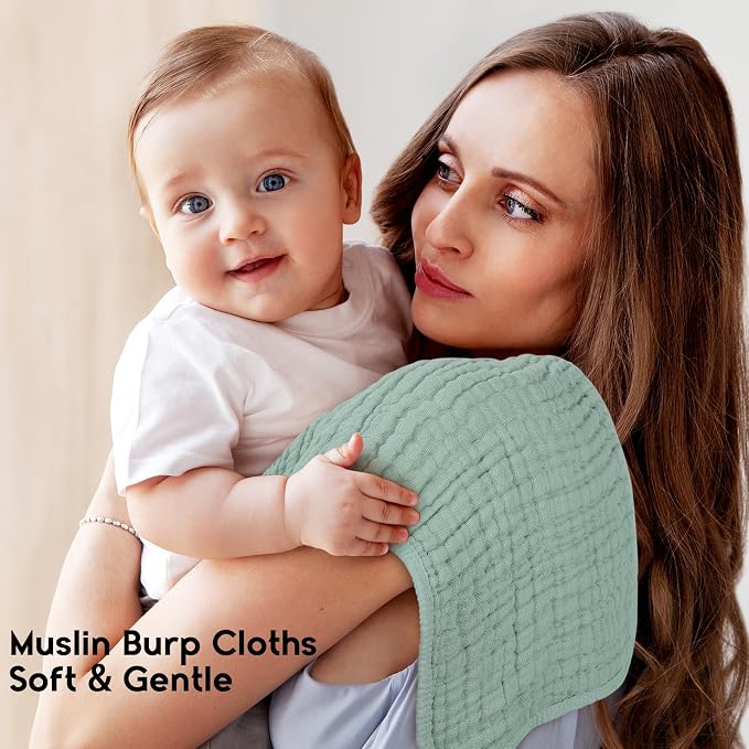 Muslin Burp Cloths for Baby 100% Cotton Burping Cloths for Boys Girls Large - Image 2
