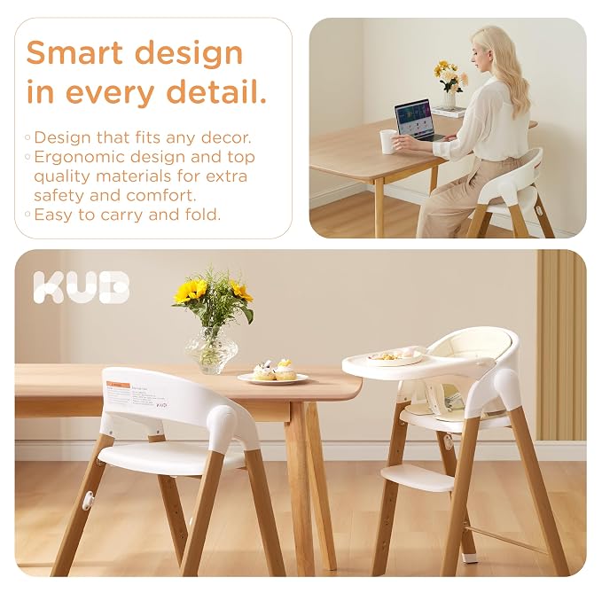 KUB High Chair for Babies and Toddlers Adjustable Foldable Convertible 5 Point - Image 6
