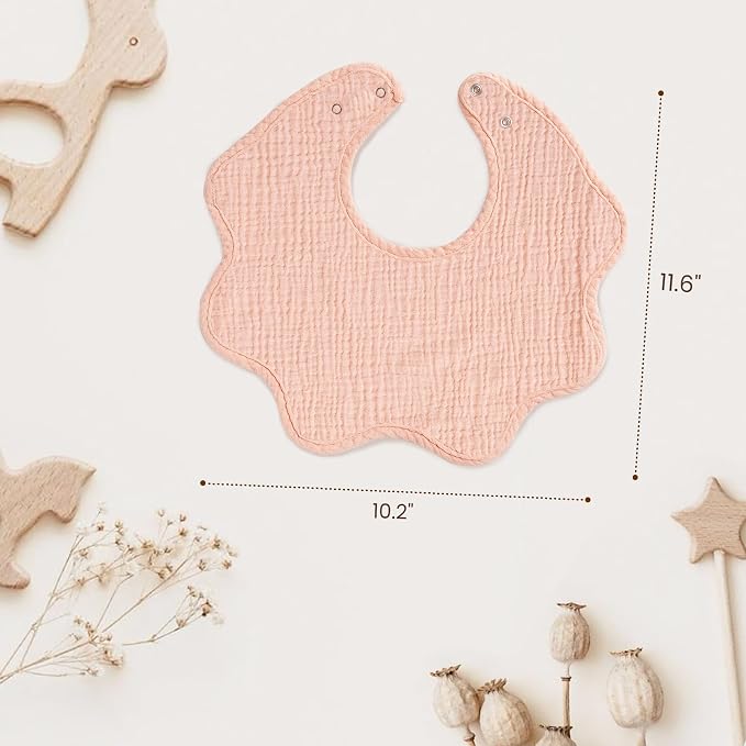 Konssy Muslin Baby Bibs 100% Cotton Absorbent Bandana Drool Bibs - Image 5
