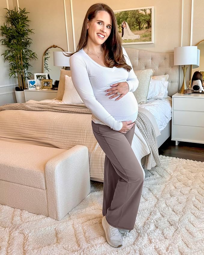 G4Free BareFeel Maternity Dress Yoga Pants Over The Belly Stretchy Work Slack - Image 3