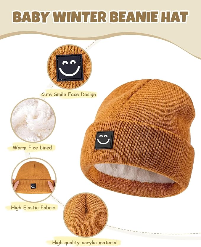 Baby Beanie Mittens Scarf Set, Toddler Kids Winter Hat and Thermal Gloves Neck - Image 2