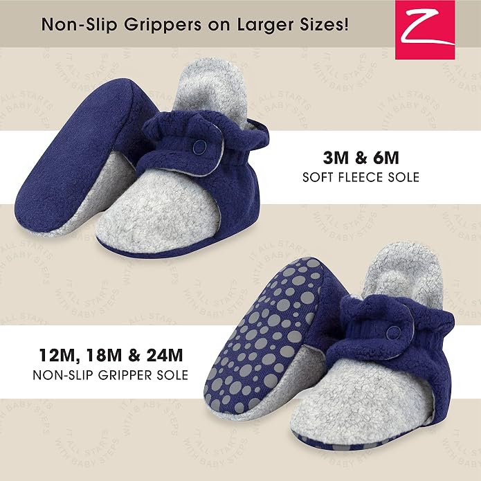 Zutano Unisex Fleece Baby Booties, Two Snap Closure, Newborn to 24 Months - Image 2