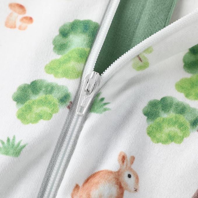 Owlivia Organic Cotton Baby Boy Girl Zip up Sleep 'N Play Pjs, Long Sleeve - Image 4