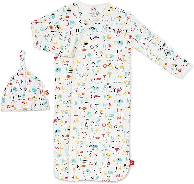 Magnetic Me Modal Newborn Sleeper Gown & Hat Set | Silky Soft Modal Fabric by magneticme