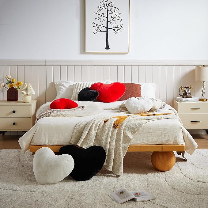EastTree Heart Pillows, Ultra Soft Extra-Large Fluffy Pillows, Love Throw - Image 3
