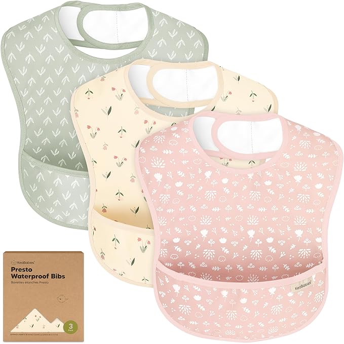 3-Pack Waterproof Baby Bibs for Eating by KeaBabies