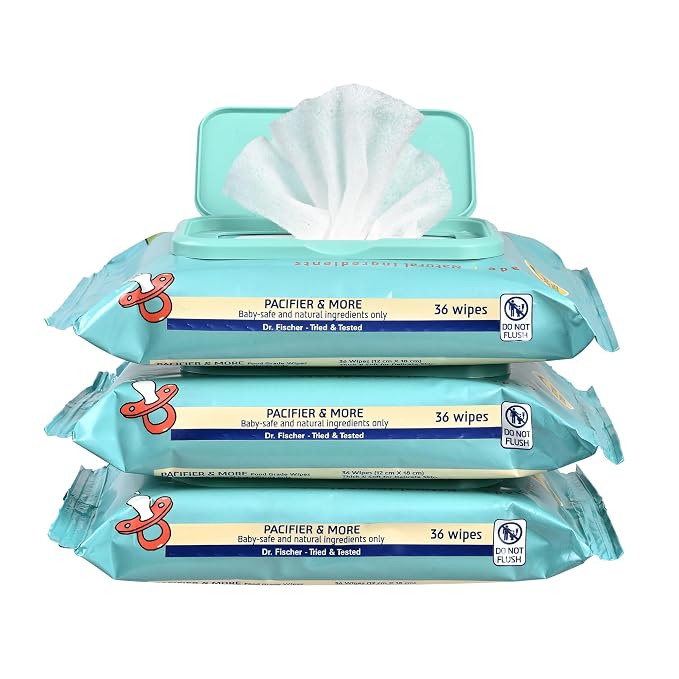 Dr. Fischer Pacifier Wipes, 100% Food Grade, Non-toxic - Image 7