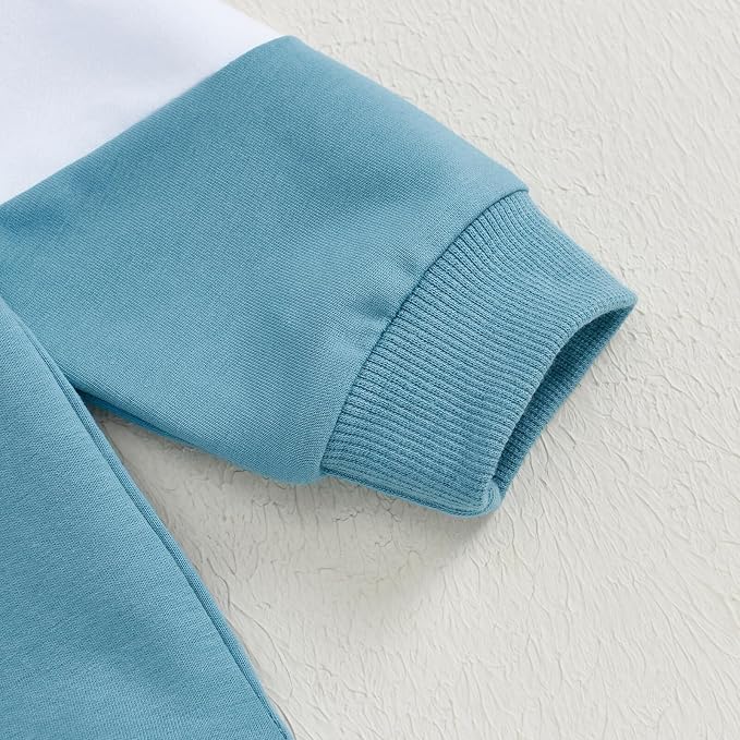 Kupretty Toddler Baby Boy Fall Winter Clothes Color Block Long Sleeve - Image 3