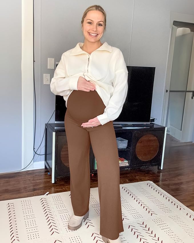 G4Free BareFeel Maternity Dress Yoga Pants Over The Belly Stretchy Work Slack - Image 2