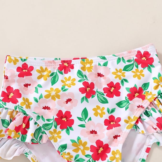 YOUNGER TREE Toddler Girls Two Pieces Swimsuit Color Block Stripe Swimwear - Image 5