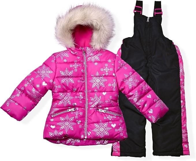 Arctic Quest Little Girls Bib Snow Pants and Ski Jacket Water-Resistant Snowsuit by ArcticQuest
