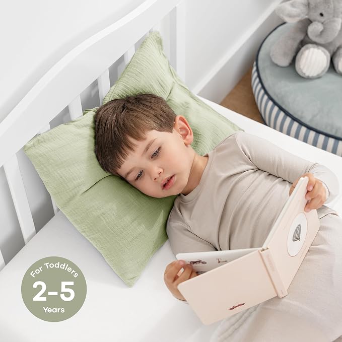 Comfy Cubs Toddler Pillow with Muslin Pillowcase, 13 x 18 in - Image 4