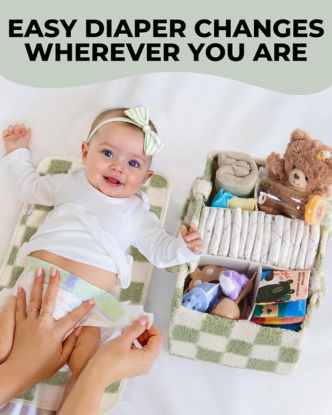Checkered Diaper Caddy Organizer - Image 2