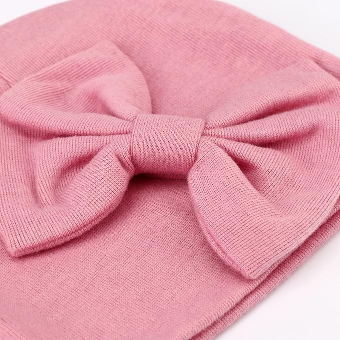 BQUBO Newborn Baby Hats Mittens Set Hospital Hat Beanie Infant Bow Hats Baby - Image 4