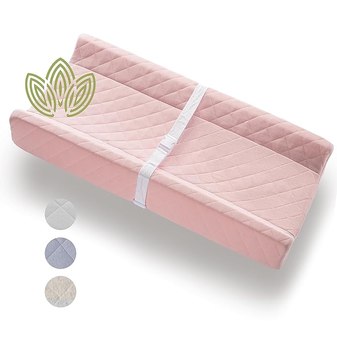 Organic Cotton Contoured Baby Changing Pad w/Waterproof Foam Mattress, Includes by Modera