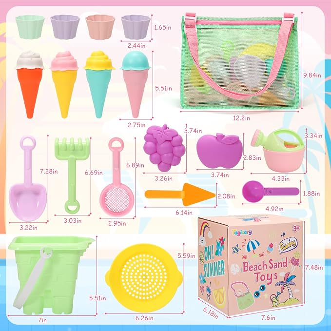 Tagitary Beach Sand Toys for Kids, Beach Toys 23PCS Set - Image 7