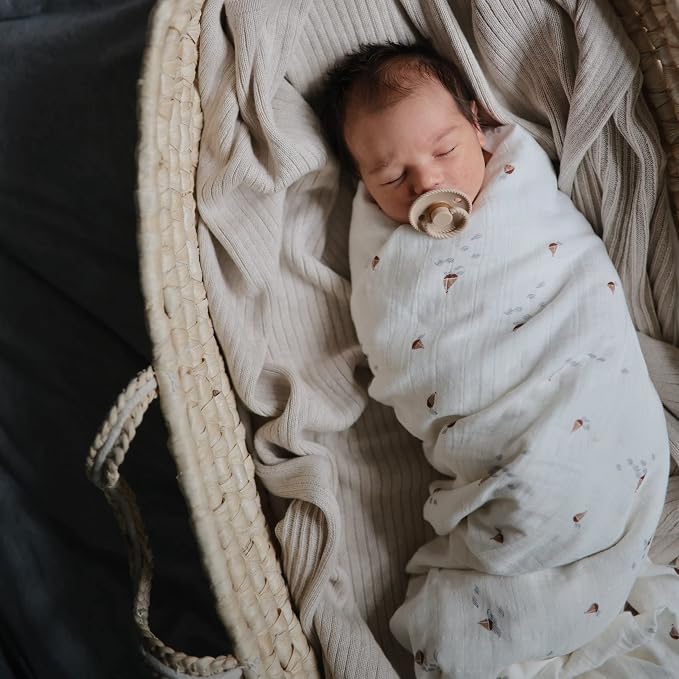 mushie Muslin Baby Swaddle Blanket | 100% Organic Cotton - Image 3