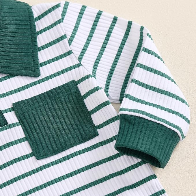 Newborn Baby Boy Girl Clothes Ribbed Knitted Long Sleeve Romper Pants Solid - Image 4