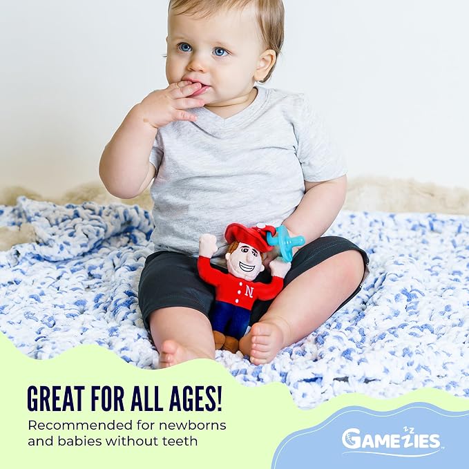 Gamezies Baby Boy and Girl Silicone College Mascot Stuffed Toy Plush Pacifier - Image 3