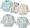 5 Pack Long Sleeve Bib, Baby Toddler Waterproof Sleeved Bib by ElecMotive