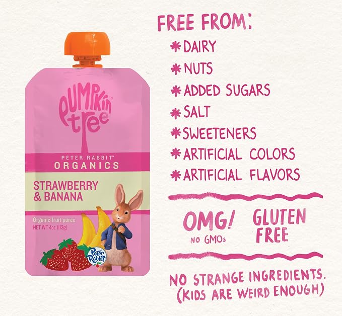 Pumpkin Tree Peter Rabbit Organics Strawberry and Banana Pure Fruit Snack - Image 4