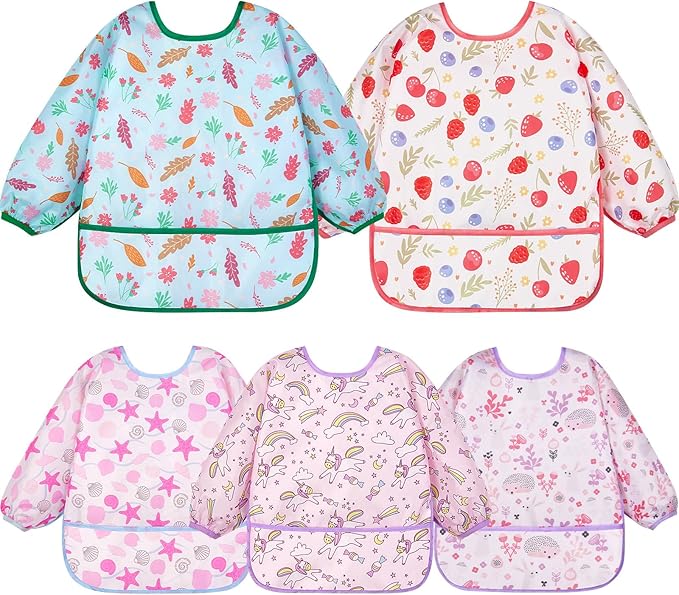 Lictin Long Sleeve Bibs 5 Pack by Lictin