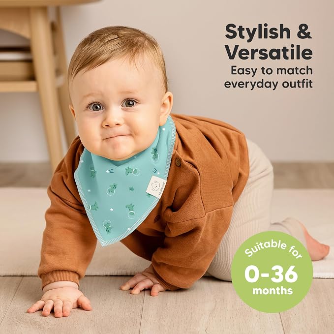 8-Pack Organic Baby Bandana Bibs - Image 4