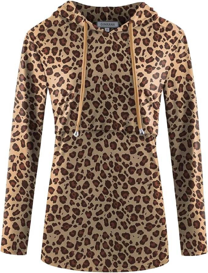 GINKANA Women's Nursing Hoodie Sweatshirt Long Sleeves Breastfeeding Maternity - Image 2