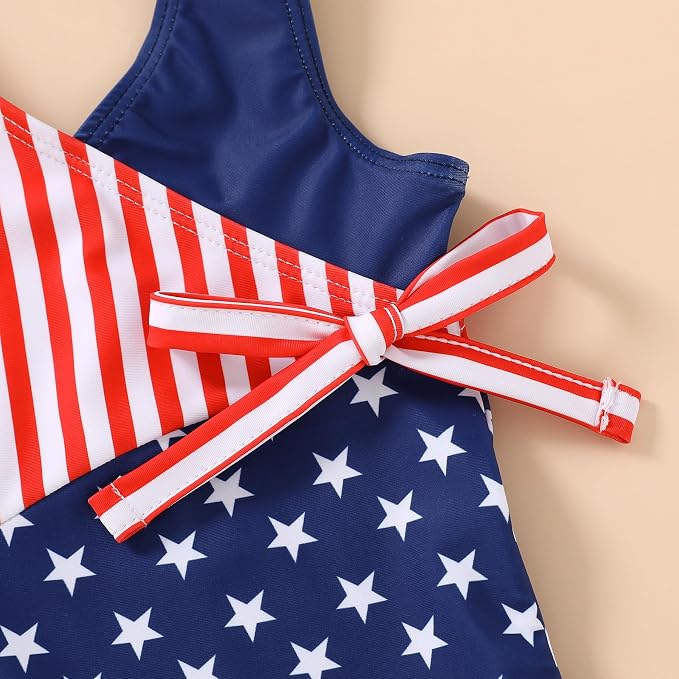 Happy Town Toddler Swimsuit Girl One Piece Bathing Suit Color Block Swimwear - Image 5