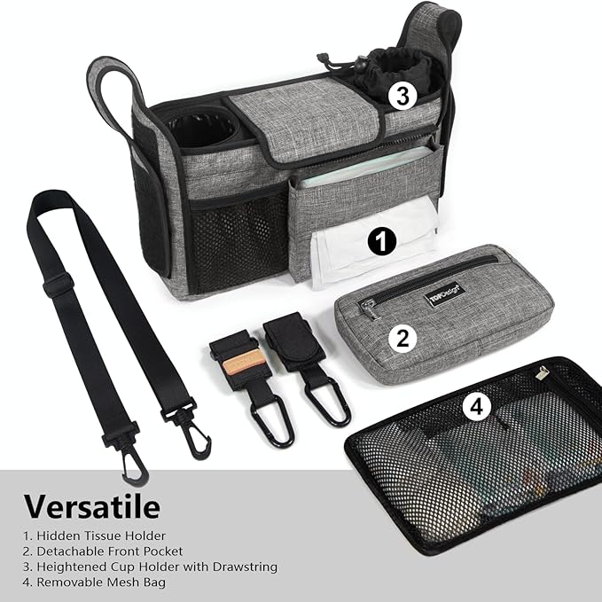 TOPDesign Universal Baby Stroller Organizer, Stroller Caddy - Image 2