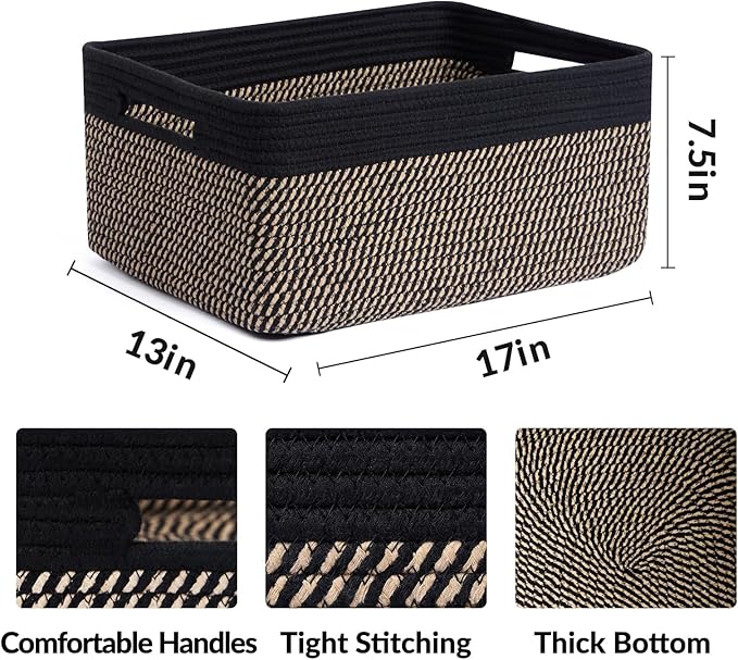 Large Storage Baskets for Shelves, Closet Organizers Bins for Clothes Blanket - Image 2