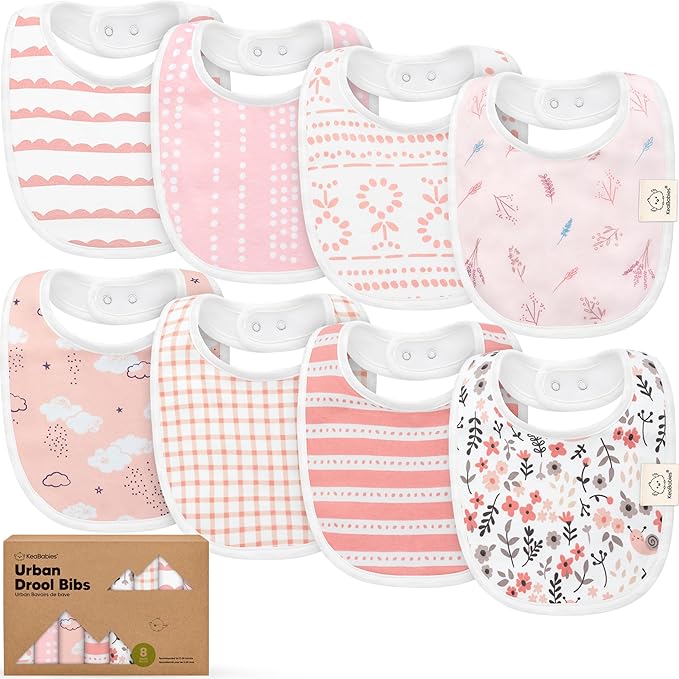 8-Pack Organic Baby Bibs for Boys, Girls by KeaBabies