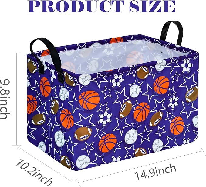 Rectangle Balls Pattern Kids Gift Storage Shelf Organizer Box Clothes Laundry - Image 4