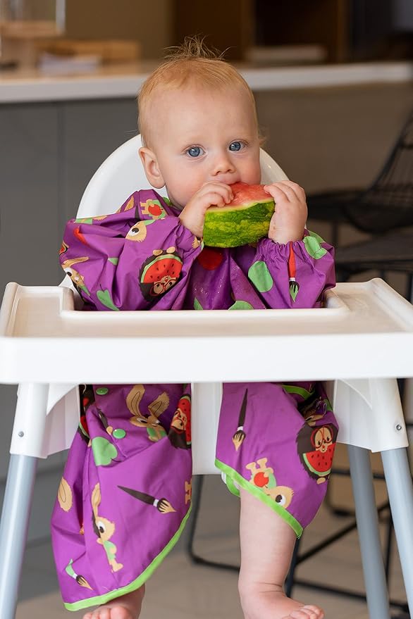 Tidy Tot - Long Baby Bib - Mess Proof Long Sleeve Feeding Smock - Waterproof Bib - Image 7