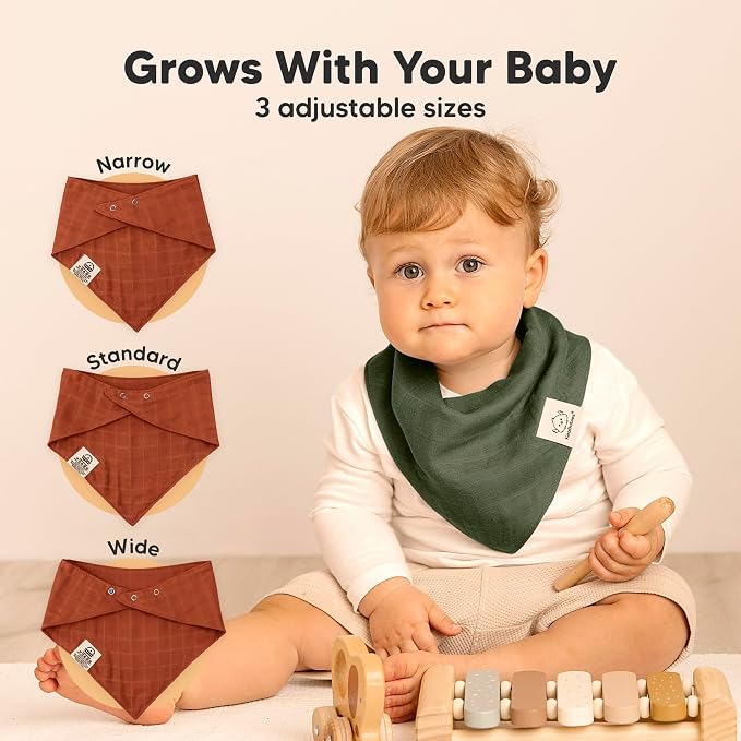 8-Pack Muslin Baby Bibs for Boys, Girls - Image 4