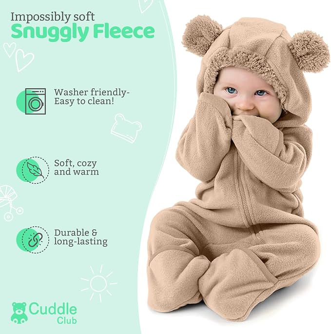 Cuddle Club Fleece Baby Bunting Bodysuit - Image 2