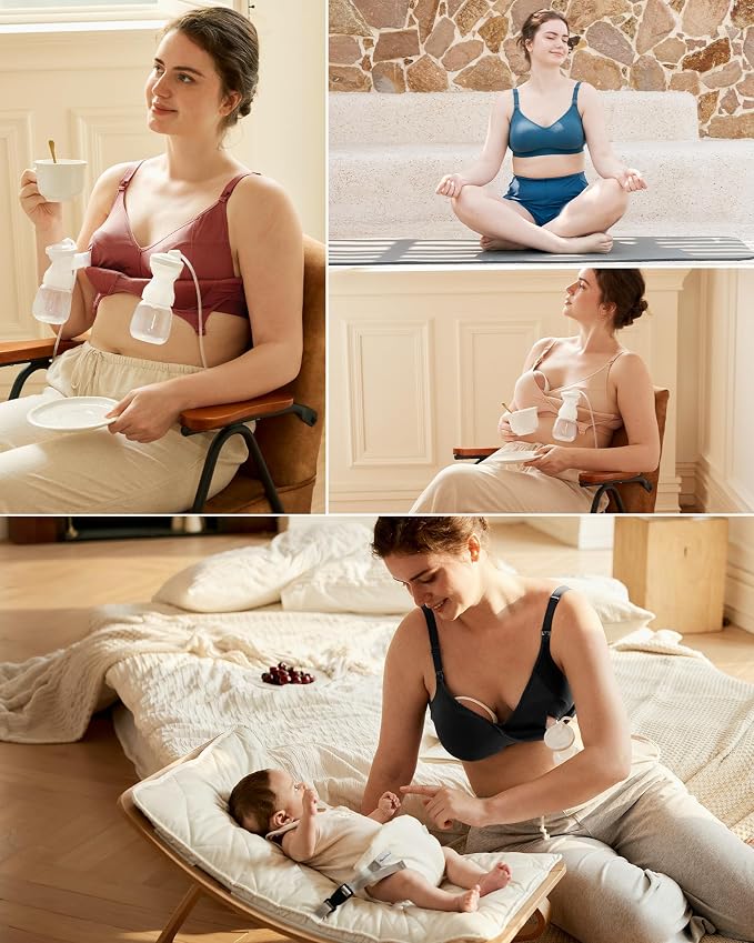 Momcozy Hands-Free Pumping Bra, Wireless & Seamless HF010 Breast Pump Bra - Image 9