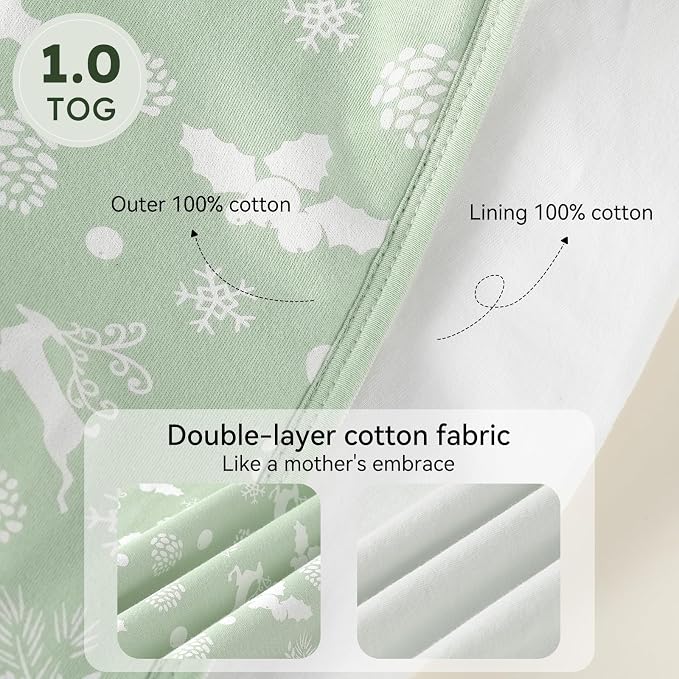 Baby Sleep Sack 18-24 Months 1.0 Tog Baby Wearable Blanket 100% Cotton Sleeping - Image 5